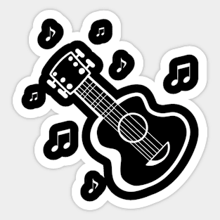 Guitar music instruments Hand-drawn Sticker